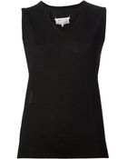 Maison Martin Margiela Sheer Back Knitted Top - Lyst