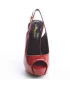 Saint Laurent Red Peep Toe Patent Leather Platform Pumps - Lyst