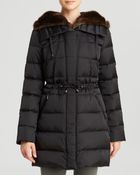 Laundry By Shelli Segal Coat - Petal Puffer Faux Fur Collar - Lyst