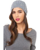 Akira Melissa Beanie In Natural Grey - Lyst