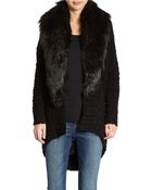 Guess Faux Fur Collar Sweater - Lyst