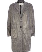 River Island Metallic Lurex Tweed Oversized Jacket - Lyst