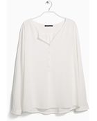 Violeta By Mango Textured Blouse - Lyst