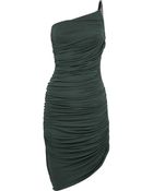 Halston Heritage Asymmetric Ruched Jersey Dress - Lyst