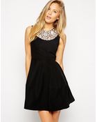Needle & Thread Lace Collar Skater Dress - Lyst