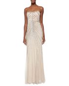 Rachel Gilbert Blair Strapless Beaded-pattern Gown - Lyst