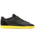 Dolce & Gabbana Black And Yellow Leather And Nylon Sneakers - Lyst