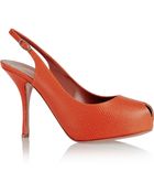 Giuseppe Zanotti Monro Lizard-Effect Leather Slingback Pumps - Lyst