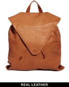 Asos Leather Backpack with Pointed Flap - Lyst