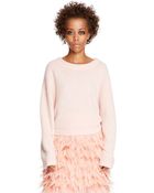DKNY Cropped Long Sleeve Pullover - Lyst