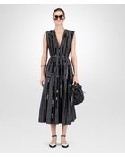 Bottega Veneta Dark Navy Embroidered Light Denim Dress - Lyst