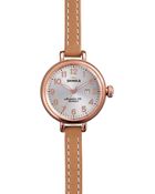 Shinola The Birdy Leather Strap Watch, 34Mm - Lyst