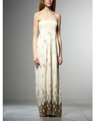 Patrizia Pepe Long Dress In Cotton Muslin With Embroidery - Lyst