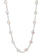 Lucky Brand Silvertone Chain Pearl Necklace - Lyst