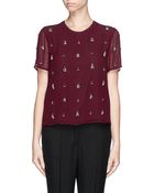 Erdem 'Penny' Jewel Silk Georgette Top - Lyst