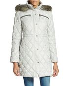 Guess Three-Quarter-Length Insulated Coat - Lyst