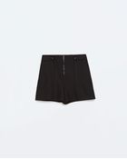 Zara High Waisted Zip And Press-Stud Shorts - Lyst
