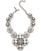 Oscar de la Renta Classic Bold Jewel Necklace - White Opal - Lyst
