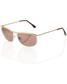Tom Ford Metal Straightbrown Sunglasses Rose Golden - Lyst