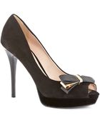 Guess Tulle Suede Platform Pumps - Lyst