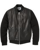 Oak Shell Leather Bomber Jacket - Lyst
