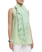 Eileen Fisher Sequined Stripe Linen Scarf - Lyst
