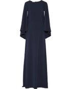 Oscar de la Renta Cape-Back Stretch-Silk Gown - Lyst