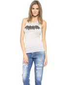 Zoe Karssen Bat Muscle Tank - Grey Heather - Lyst