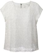 Alice + Olivia Beaded Lace Tshirt - Lyst