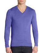 Versace Silk V-Neck Sweater - Lyst