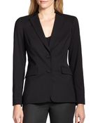 Lafayette 148 New York Stand-Collar Stretch-Wool Jacket - Lyst