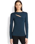 Donna Karan New York Long-Sleeve Slash Top - Lyst