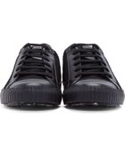 Marni Black Wool and Leather Sneakers - Lyst