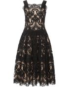 Marchesa Corded Lace Cocktail Dress - Lyst