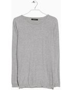 Mango Polka-Dot Cotton-Blend Sweater - Lyst