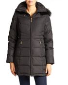 Ellen Tracy Fox Fur Trimmed Puffer Coat - Lyst