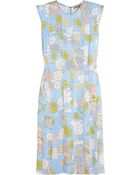 Bottega Veneta Floral-Print Georgette Dress - Lyst
