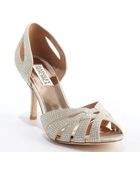 Badgley Mischka Gold Nylon Crystal Studded 'Tatiana' Pumps - Lyst