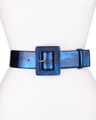 Alice + Olivia Signature Square-Buckle Leather Belt - Lyst