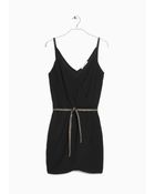 Mango Belt Wrap Dress - Lyst