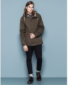 Pull&Bear Mixed Fabric Hooded Jacket - Lyst