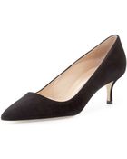 Manolo Blahnik Bb Suede Low-Heel Pump - Lyst