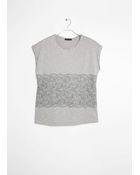 Violeta By Mango Contrast Lace T-Shirt - Lyst