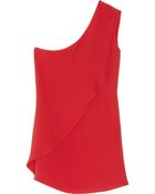 Jil Sander One-Shoulder Silk-Crepe Top - Lyst