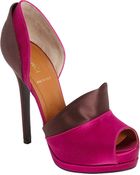 Fendi Layered Satin Dorsay Pump - Lyst
