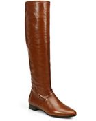 Miu Miu City Leather Knee-High Boots - Lyst