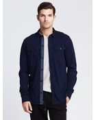Banana Republic Indigo Jersey Utility Shirt - Lyst
