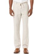 Perry Ellis Drawstring Linen Pants - Lyst