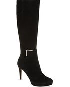 Nine West Evah Heeled Suede Knee-high Boots - Lyst