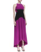 Tibi Silk Twotone Long Highlow Dress - Lyst